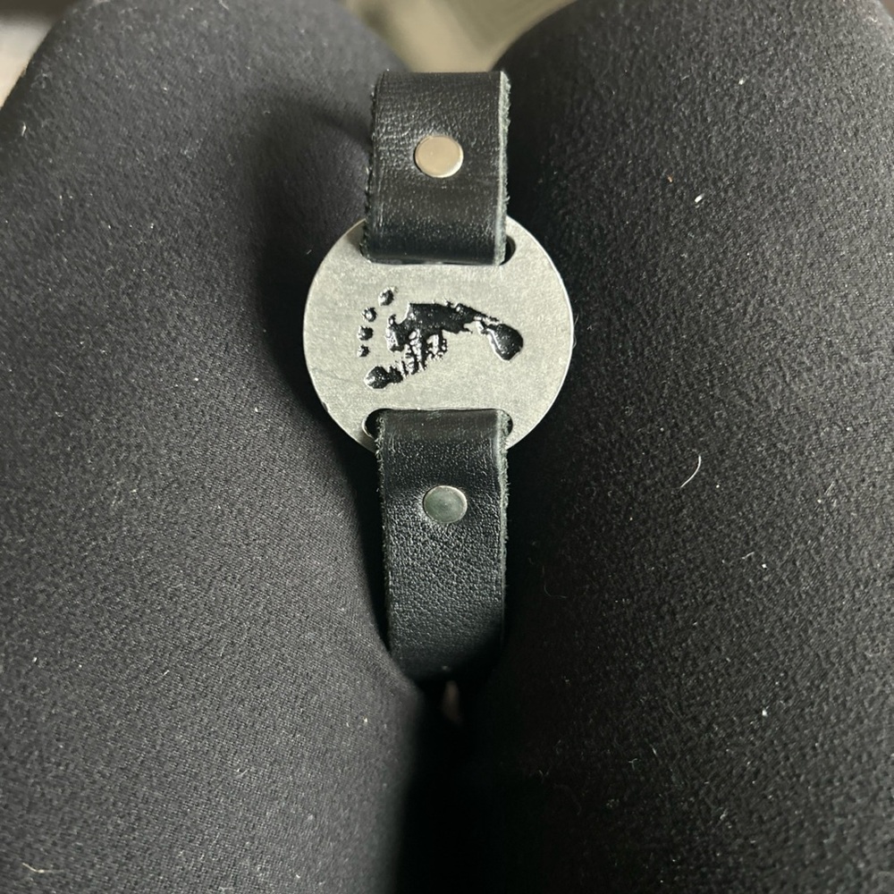 Black Leather Bracelet with Silver Accent footprint